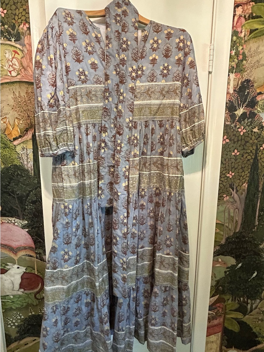 Victoria Dunn Blue Floral Midi Dress